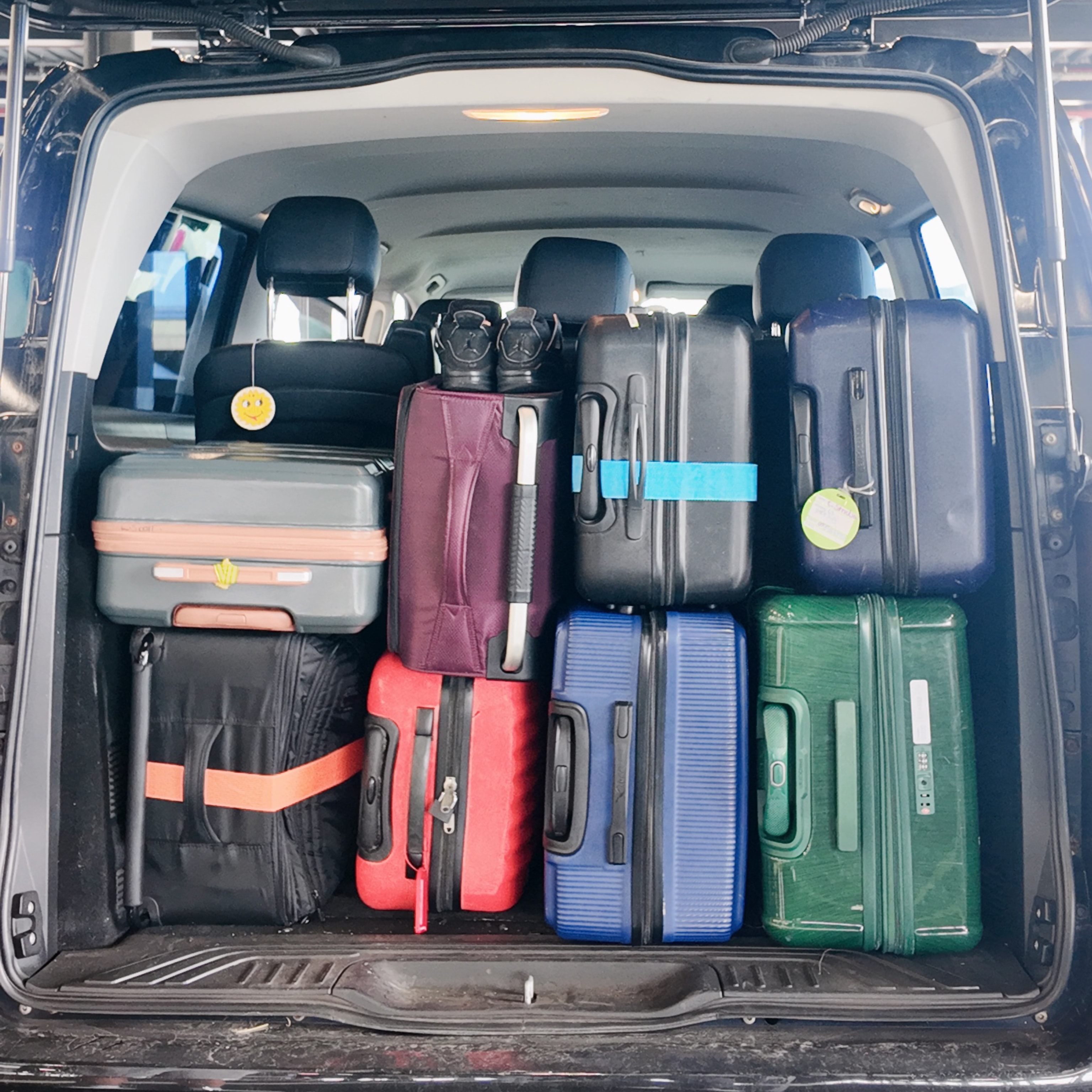 Boot packed with luggage – airport transfer capacity